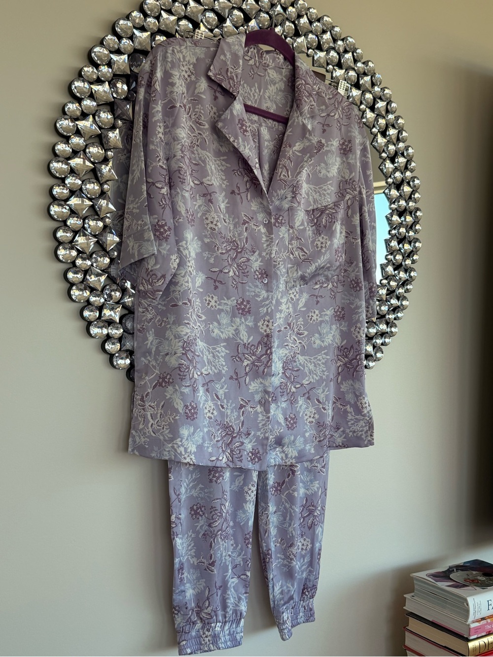 Lavender Floral Satin Set